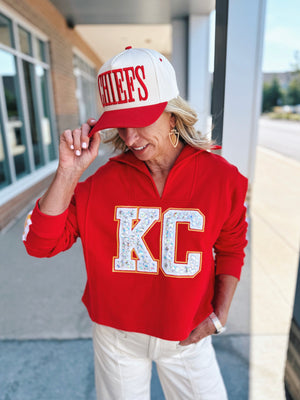 Gem KC V Neck Sweatshirt - Queen of Sparkles x Amelia's Boutique