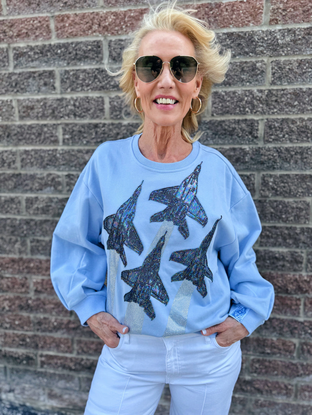 Queen of Sparkles Blue Angels Sweatshirt