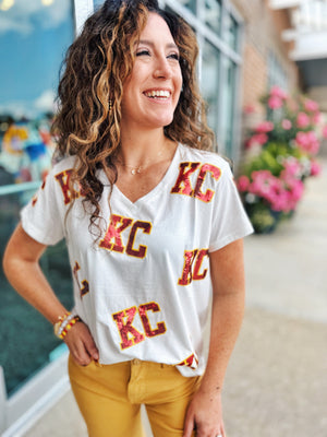 Scattered KC Tee - Queen of Sparkles X Amelia's Boutique