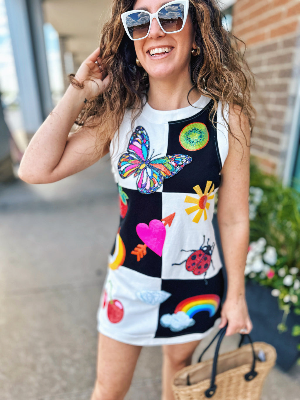 Queen of Sparkles Checkered Icon Dress
