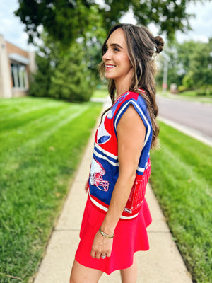 Kansas Inspired Game Day Sweater Vest - Queen of Sparkles