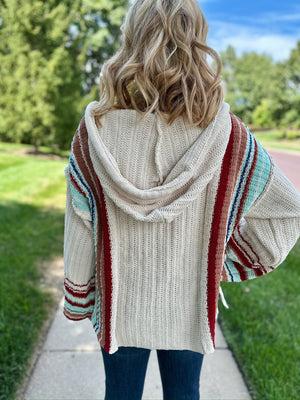 Boho Stripe Hooded Pullover