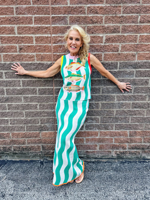 Queen of Sparkles Sequin Fish Knit Women’s Tank