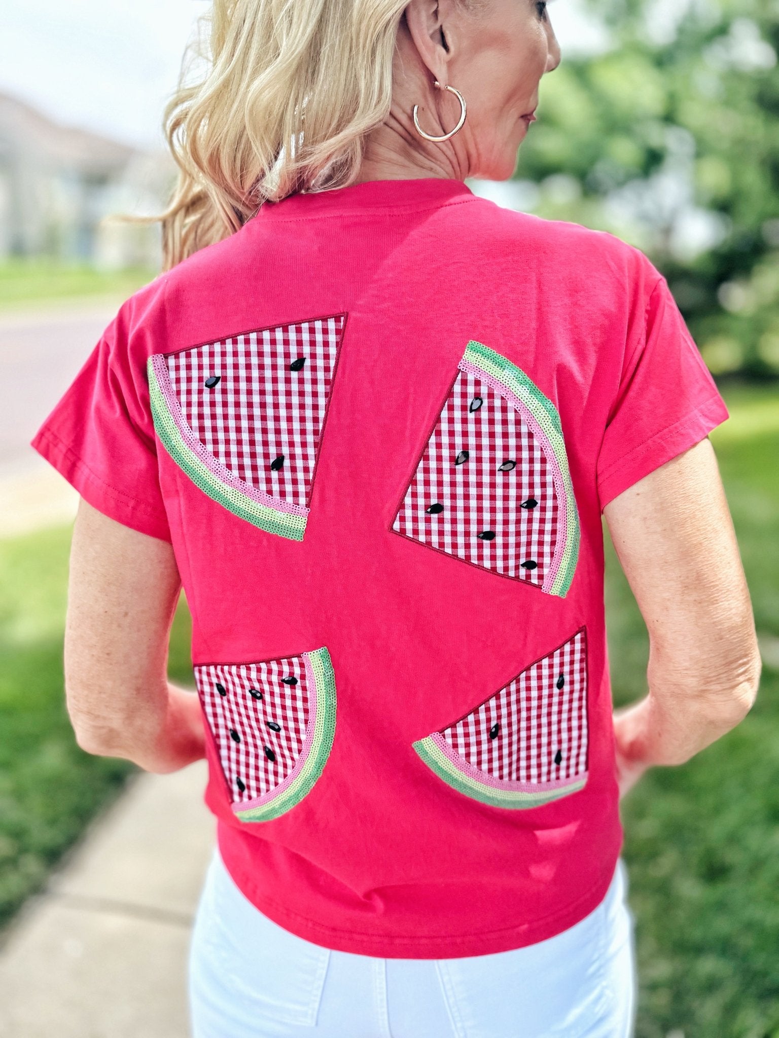 Queen of Sparkles Watermelon Women’s Tee - Amelia's Boutique