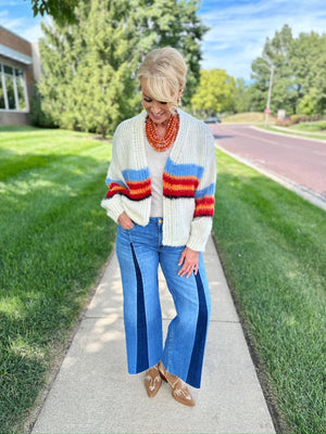 Oversized Stripe Cardigan