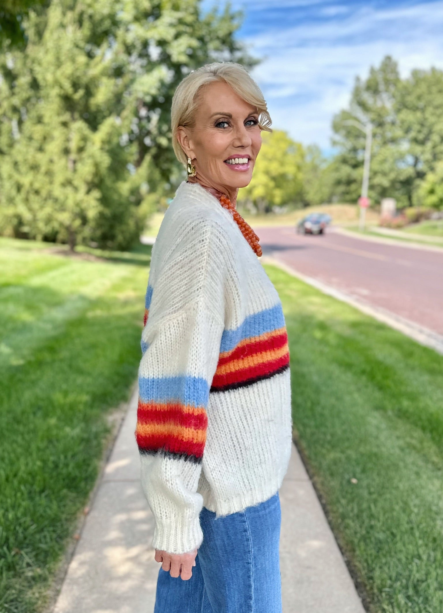 Oversized Stripe Cardigan