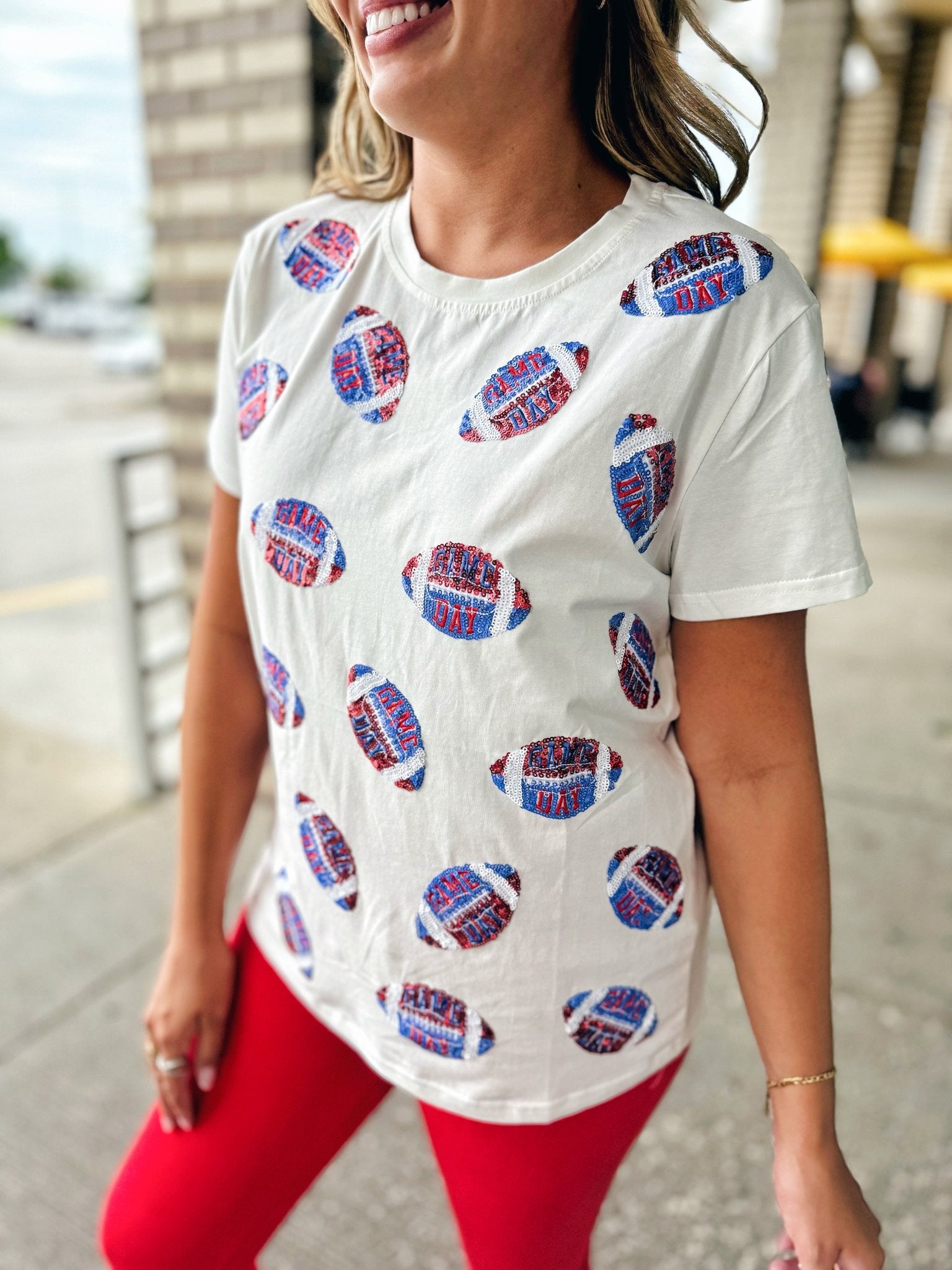 KU Scattered Footballs Queen of Sparkles x Amelia's Boutique - Amelia's Boutique