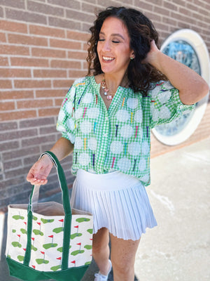 Queen of Sparkles Gingham Golf Top