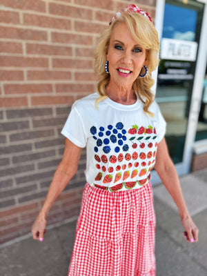 Women’s USA Fruits Tee by Queen of Sparkles