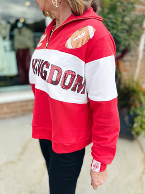 Red KC 1/2 Zip Queen of Sparkles x Amelia's Boutique