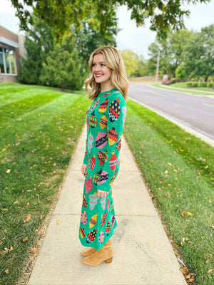 Queen of Sparkles Holiday Ornament Sweater Dress