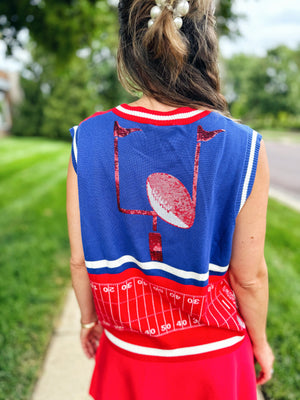 Kansas Inspired Game Day Sweater Vest - Queen of Sparkles
