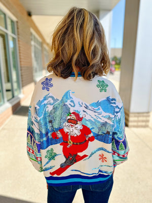 Queen of Sparkles Ski Santa Sweatshirt