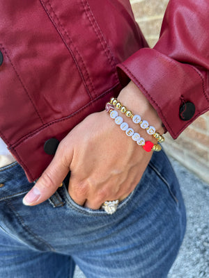 KC Heart Friendship Bracelet Gold Bead With Heart