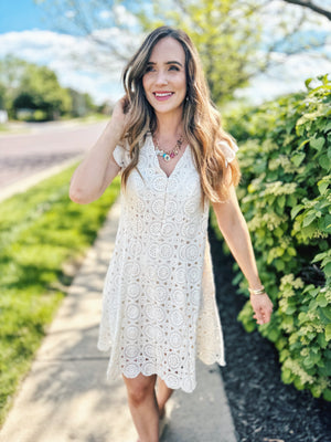 Crochet Dress in Ivory