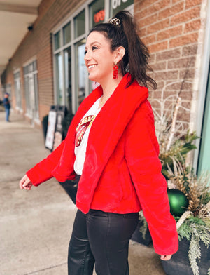Red Faux Fur Jacket