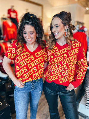 Amelia’s Custom Queen Of Sparkles Chiefs All Over Tee