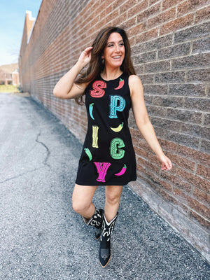 Women's Queen of Sparkles SPICY Dress in Black