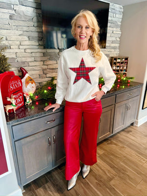 Holiday Plaid Star Sweatshirt