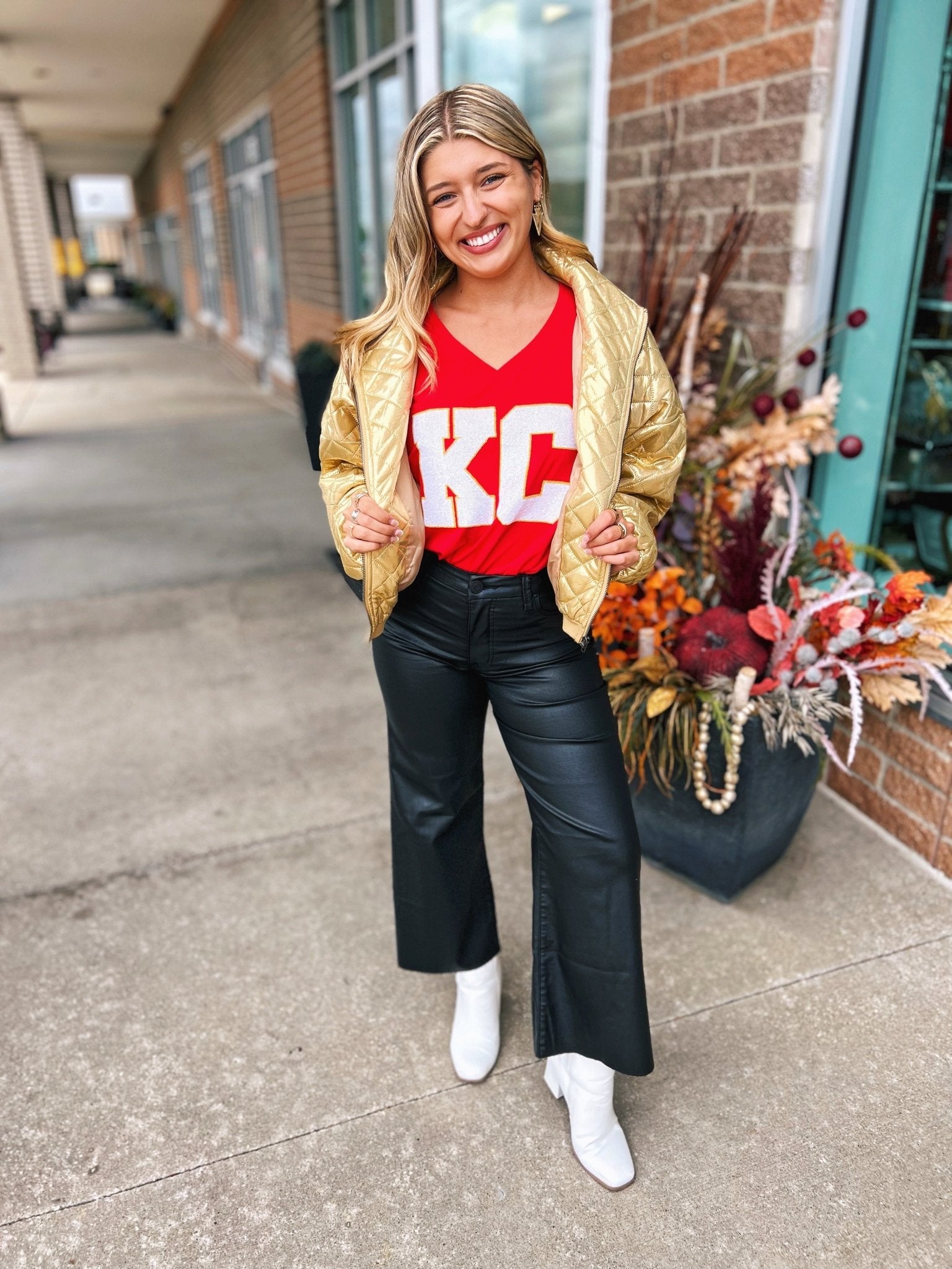 SEQUIN KC Varsity Tee - Queen of Sparkles x Amelia's Collab - Amelia's Boutique