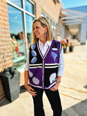 Kansas State Inspired Game Day Sweater Vest - Queen of Sparkles