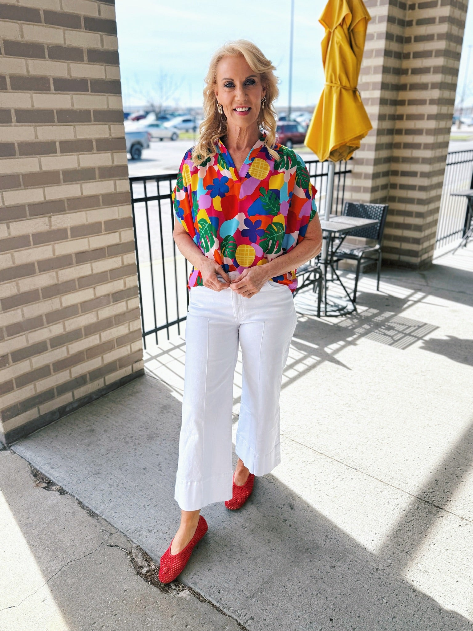 Colorful Tropical Print Women’s Top