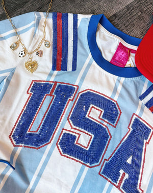 Queen of Sparkles Custom USA Soccer Jersey