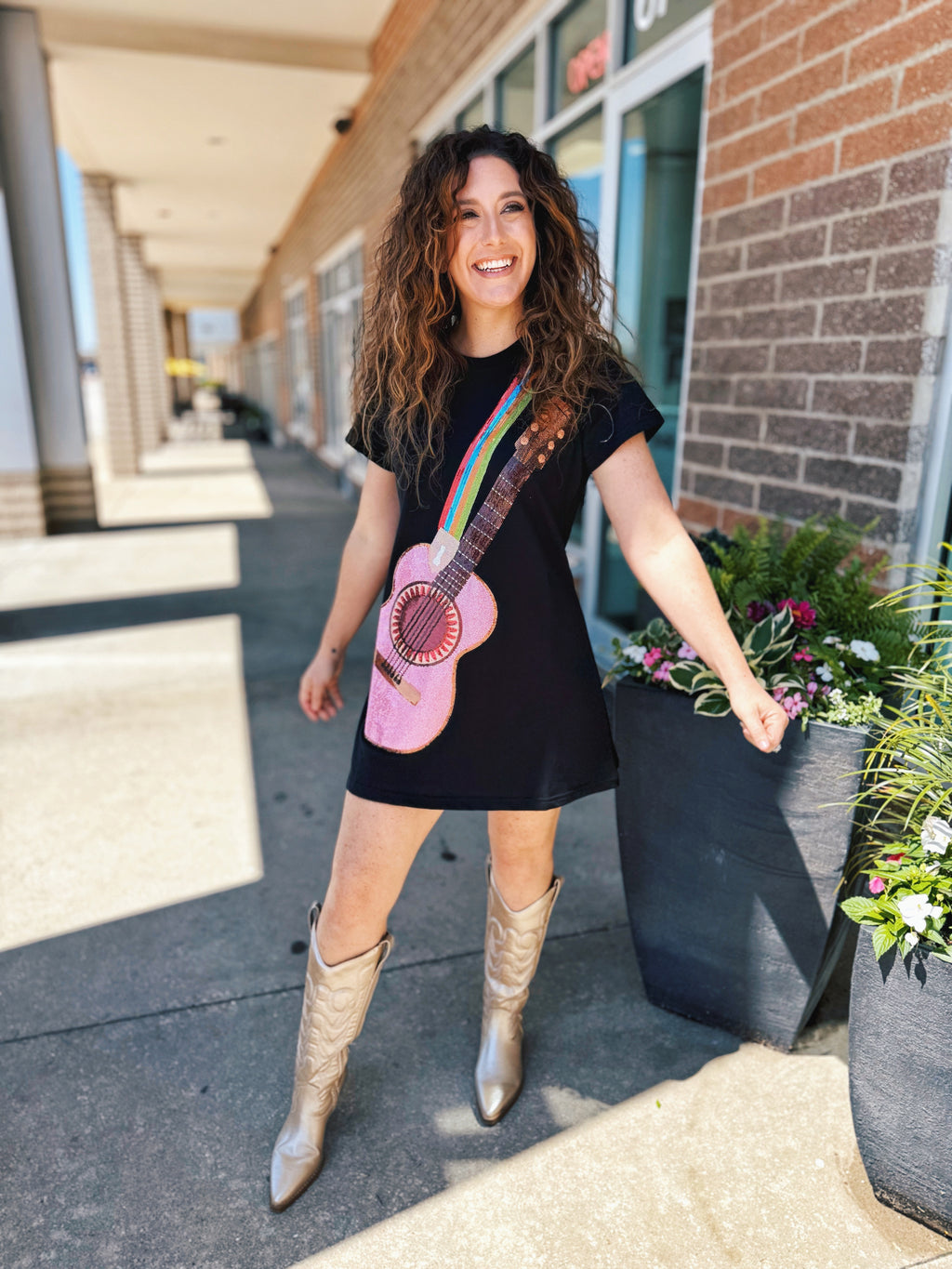 Queen of Sparkles Guitar Strap T-Shirt Dress