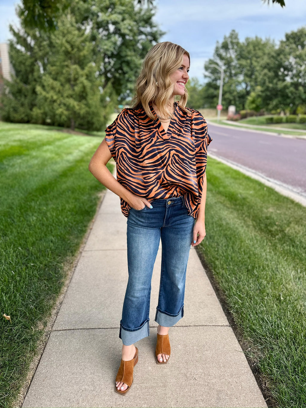 Tiger Print Blouse