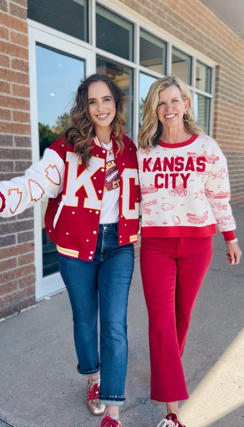 Queen of Sparkles x Amelia's Boutique Kansas City Varsity Bomber Jacket