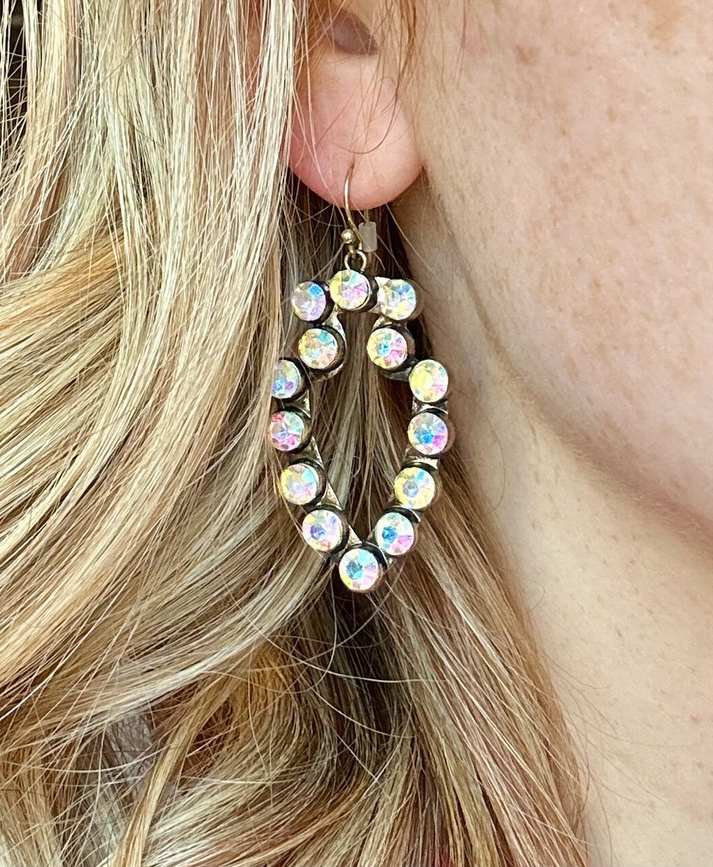 Chunky Rhinestone Arrowhead Earrings