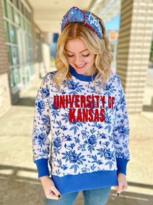 Floral University of Kansas Sweatshirt