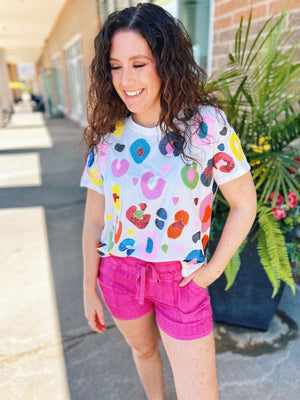 Queen of Sparkles Colorful Animal Print tee