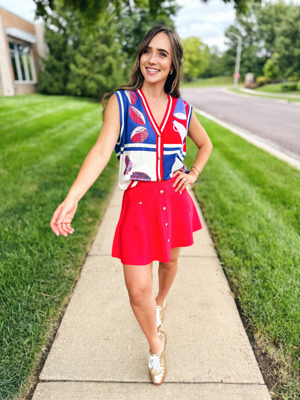 Kansas Inspired Game Day Sweater Vest - Queen of Sparkles