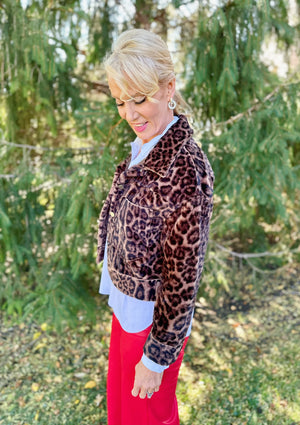 Cheetah Faux Fur Jacket