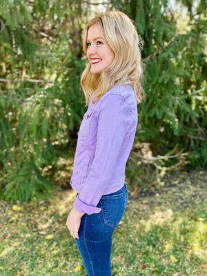 Lavender Denim Jacket