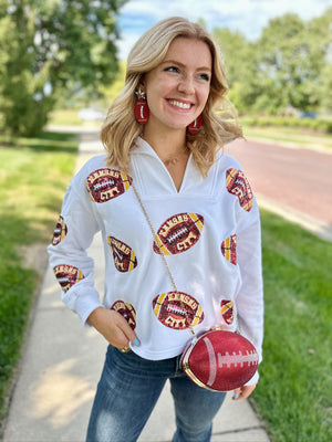 Rhinestone Football Purse