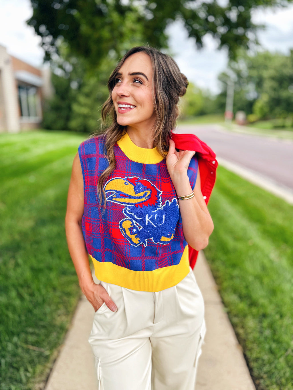 Queen of Sparkles (Licensed) KU Jayhawks Sweater Vest