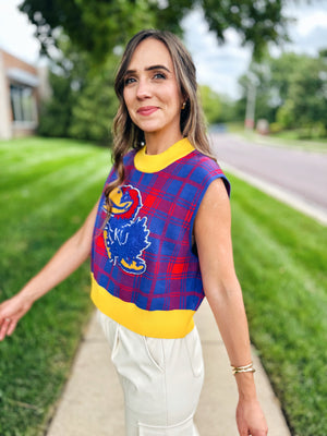 Queen of Sparkles (Licensed) KU Jayhawks Sweater Vest