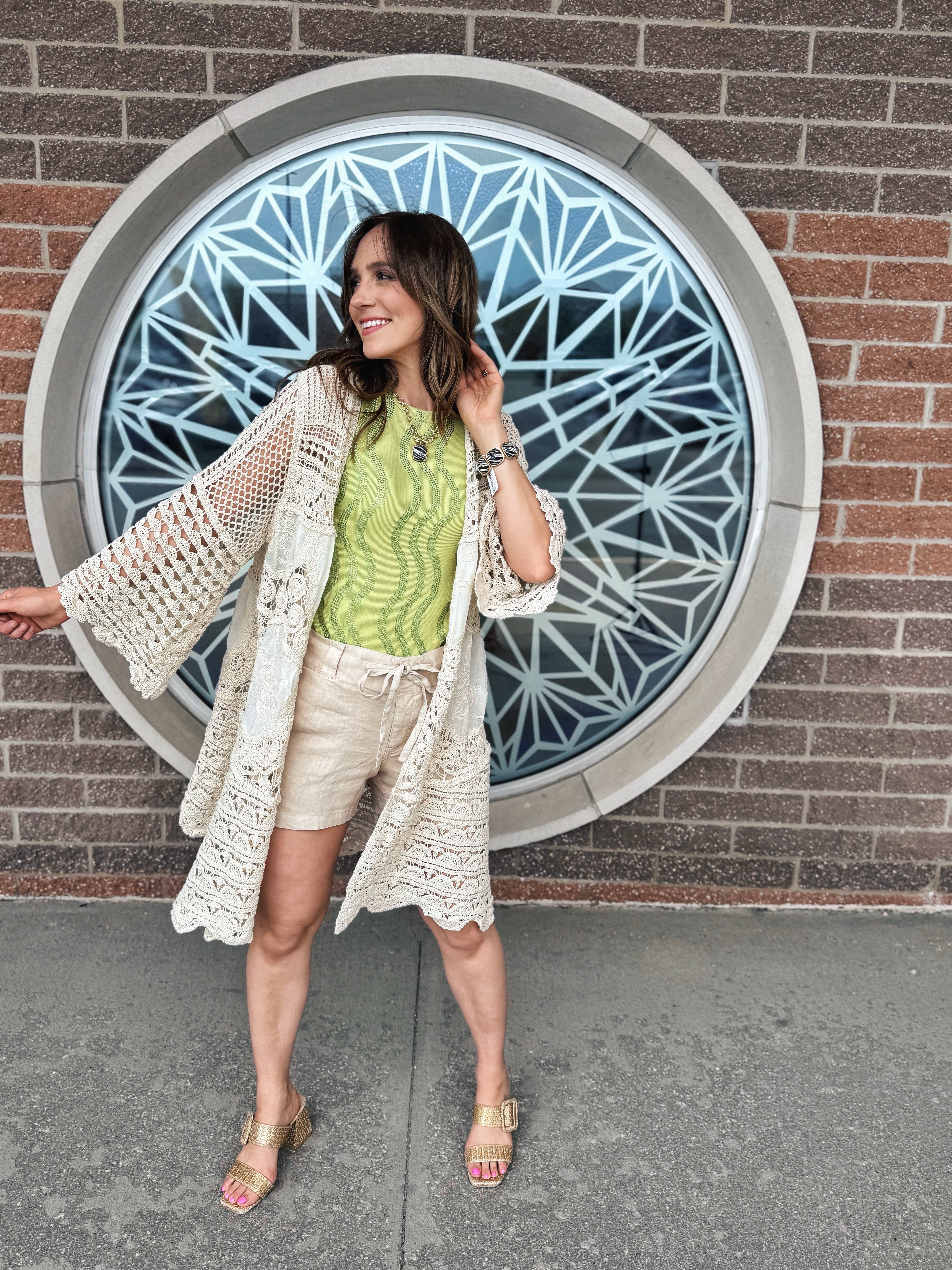Queen of Sparkles Summer Jeweled Tank in Lime Green