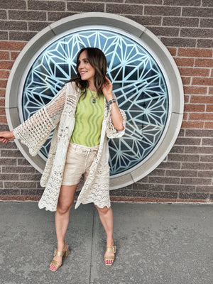 Queen of Sparkles Summer Jeweled Tank in Lime Green