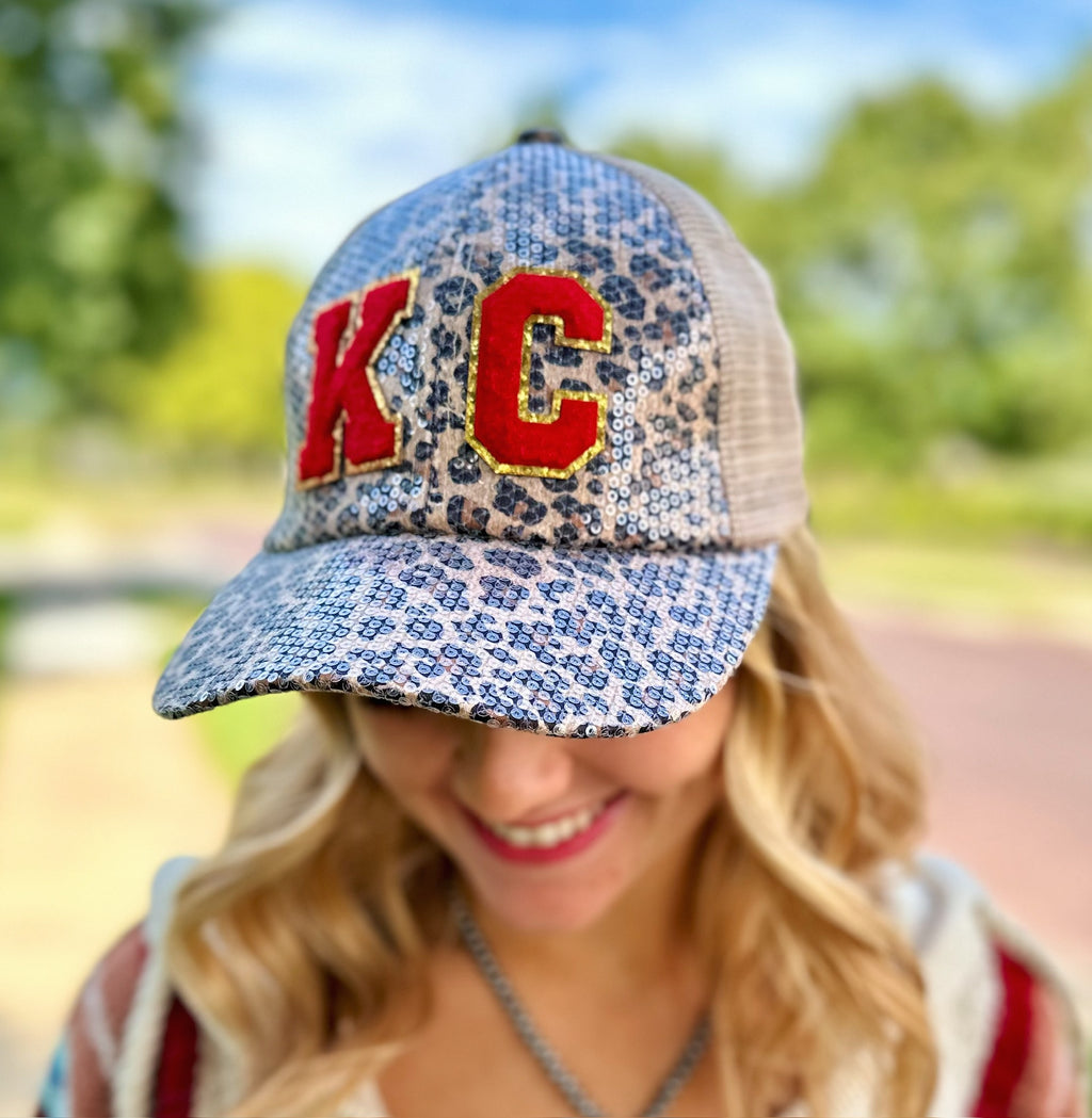 Cheetah Sequin KC Hat