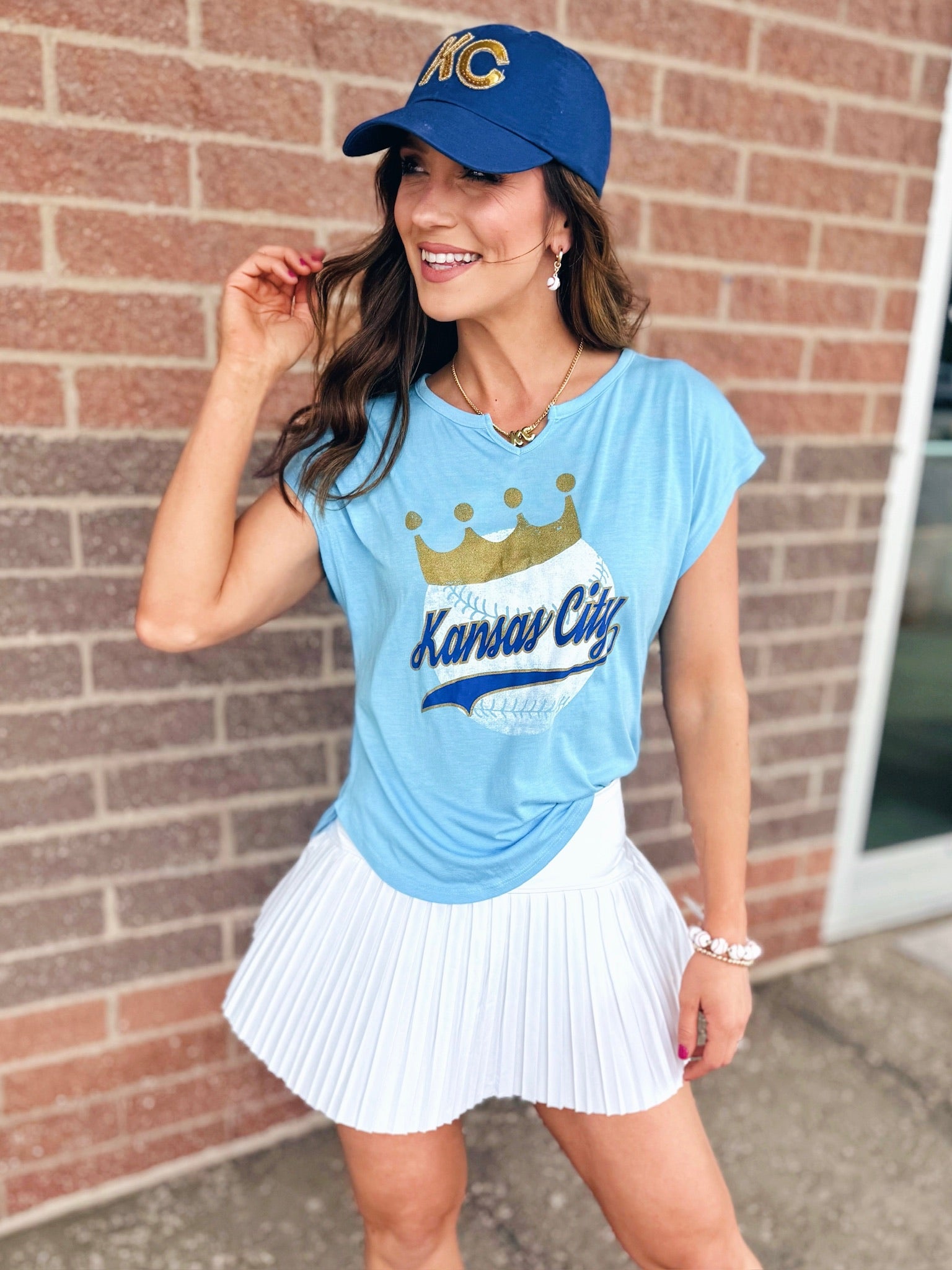 Kansas City Baseball Tee in Blue