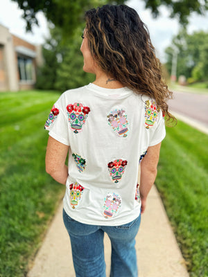 Queen of Sparkles Sugar Skull Tee