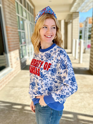 Floral University of Kansas Sweatshirt