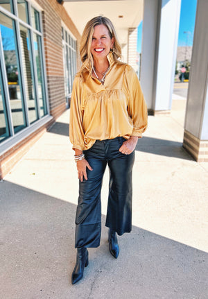 Statement Collar Blouse in Gold