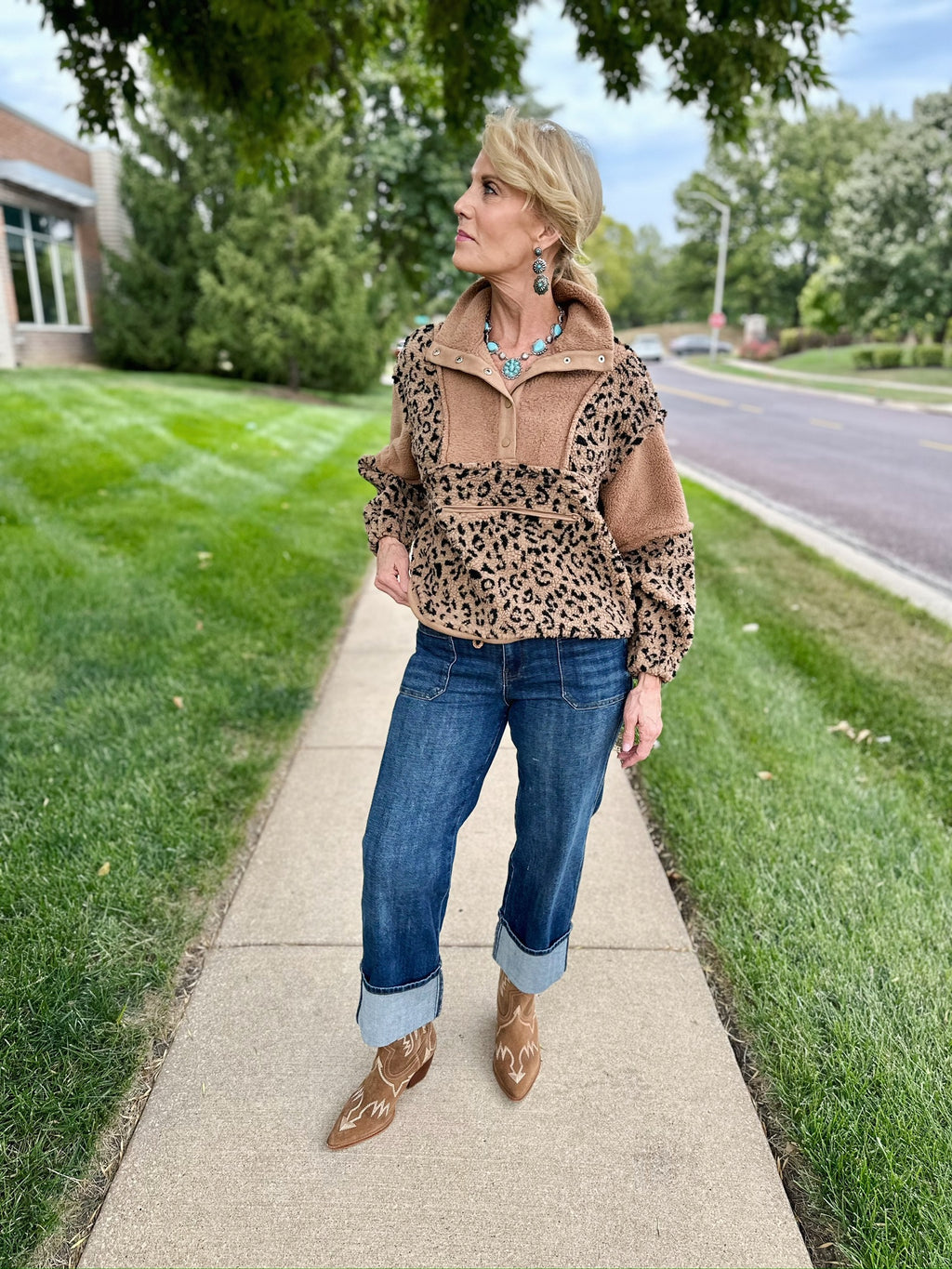 Leopard Sherpa Pullover