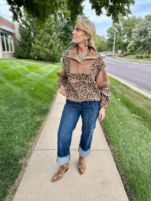 Leopard Sherpa Pullover