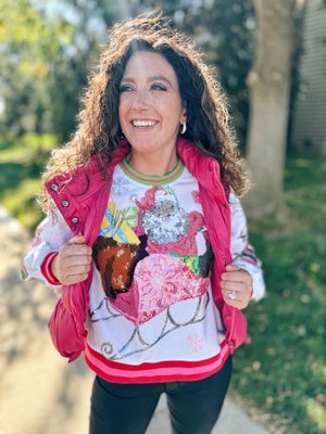 Queen of Sparkles Santa Sleigh Sweatshirt