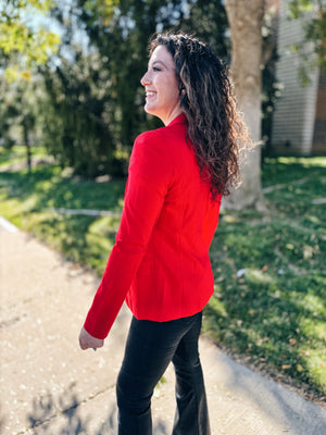 Red Stretchy Blazer